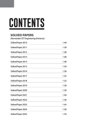 Karnataka CET Engineering Entrance 16 Years Solved Papers (2025-2010) | Physics, Chemistry & Mathematics | English Medium Image 3